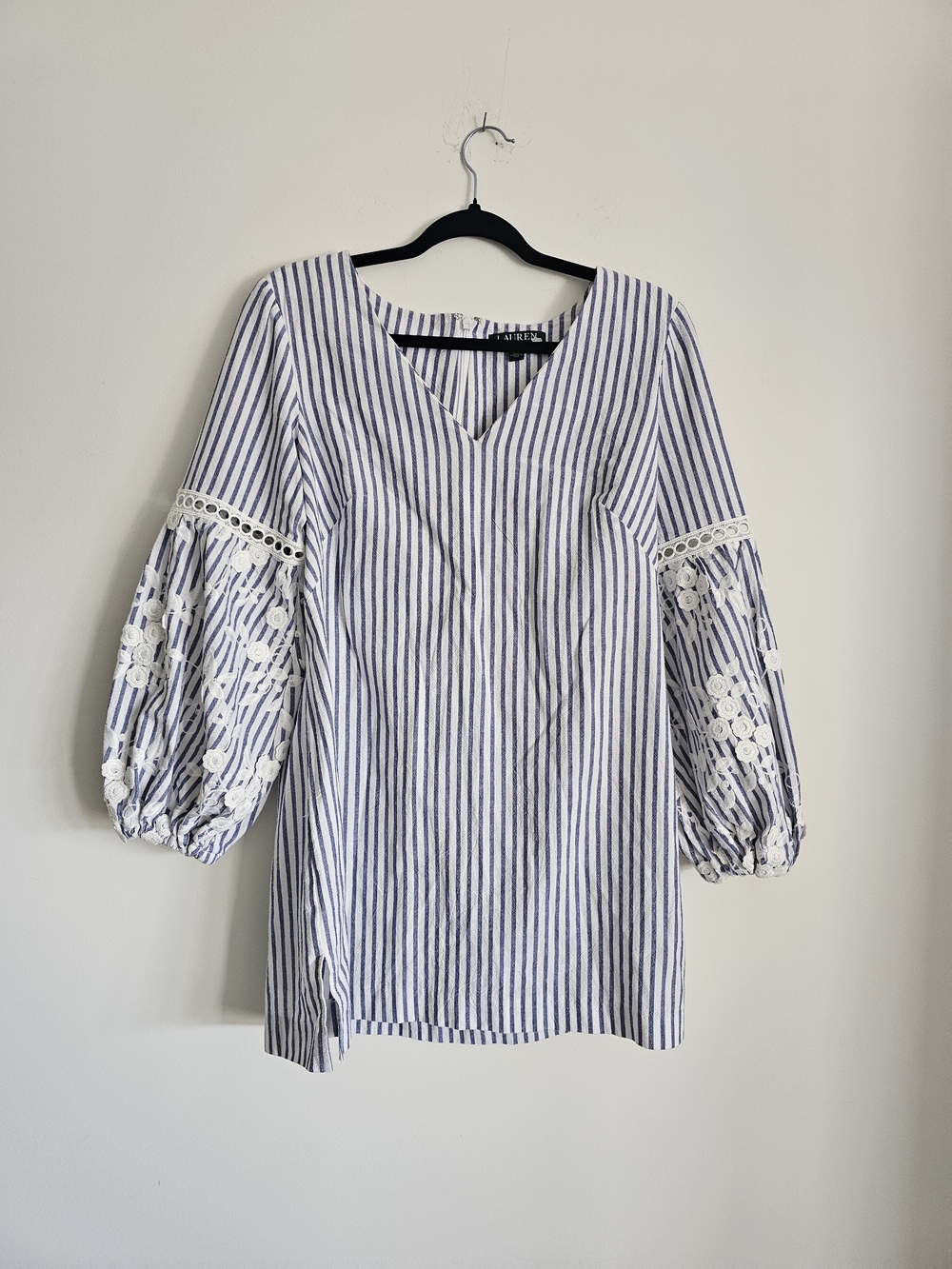 Polo by Ralph Lauren Blue and White Striped Shirt with Green Label